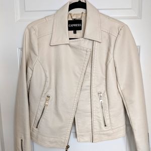 Express White Leather Jacket